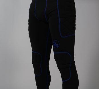 Pantaloni portari lungi compresivi cu protecție, negru/albastru
