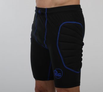 Short compresiv cu protecție EVA, negru/albastru